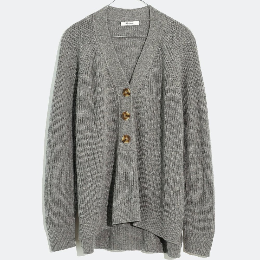 Madewell Lyle Rib Henley Sweater
